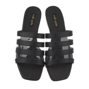 Perfect for summer!! Cult Gaia Sarelle Sandals Black woven PVC flat 38 - 8